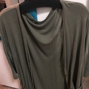 Olive green drape cardigan